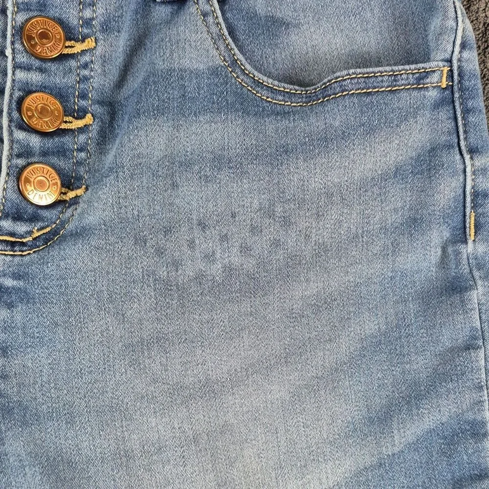Justice Girls 16 Plus Skinny Blue Jeans Button Fly Stretch Denim Jeans
